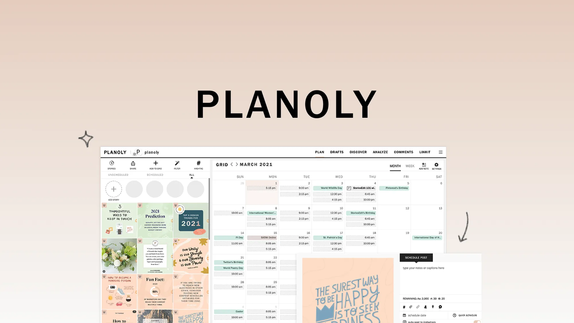 Planoly comme alternative à CoSchedule?