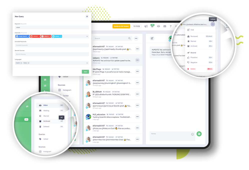 Monitora il Web alla ricerca di nuovi contenuti rilevanti per il tuo marchio... Monitora il Web alla ricerca di nuovi contenuti rilevanti per il tuo marchio...