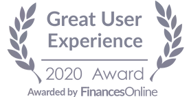 تجربة مستخدم رائعة ، جائزة 2020 ، FinancesOnline