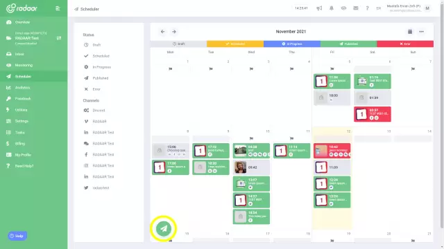 You have two options to start scheduling your content.• By double-clicking any date to create a post• By clicking the New Post button below your ca...