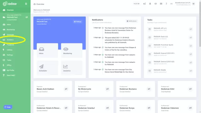 On the left side of your dashboard, click on Analytics.